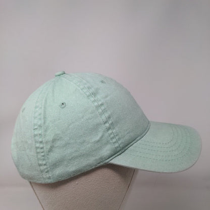 Unbranded Strapback Hat Green OSFM Adjustable 6 Panel Vent Holes Blank