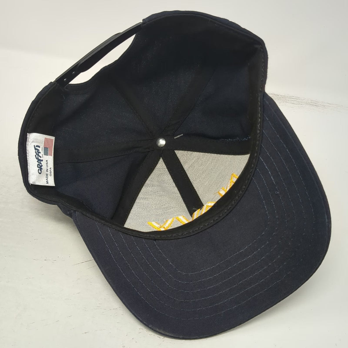 Graffiti Snapback Blue One Size US Navy Embroidered Made in USA 6 Panel Hat