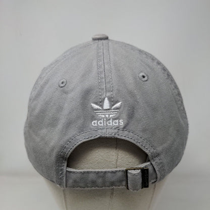 Adidas Trefoil Slideback Hat Gray OSFM Embroidered Solid Vent Holes