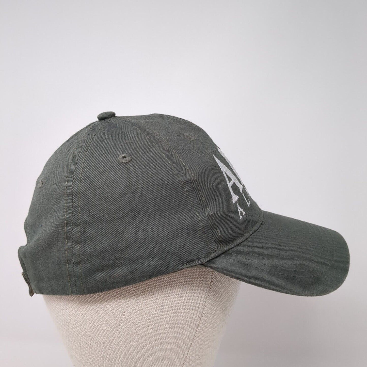 AK Alaska Strapback Hat Green One Size Adjustable Embroidered 6 Panel