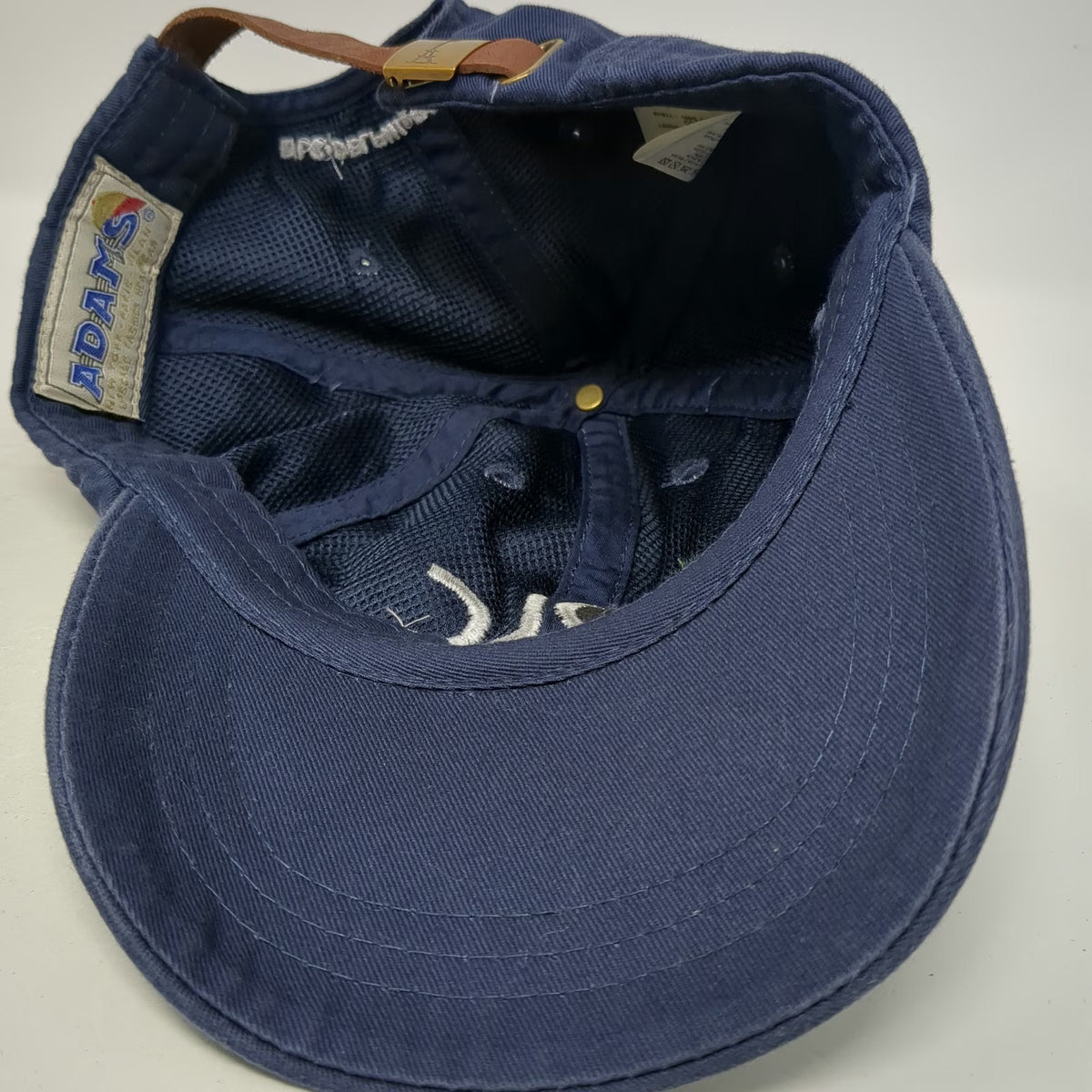 Adams Baseball Cap Blue One Size DLC Delphi Renovo NWS Slideback Hat Leather