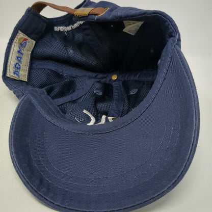 Adams Baseball Cap Blue One Size DLC Delphi Renovo NWS Slideback Hat Leather