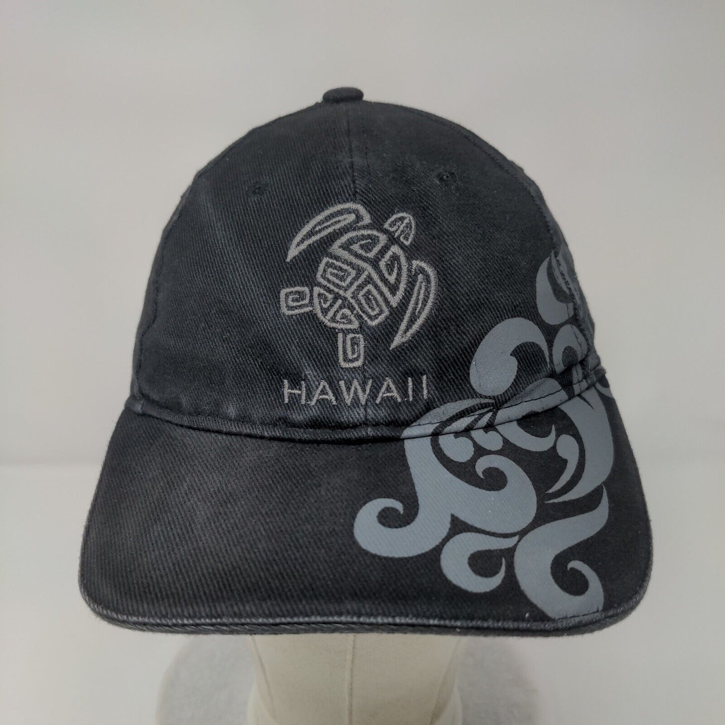 Hawaii Slideback Hat Black One Size Adjustable Embroidered 6 Panel Surfware
