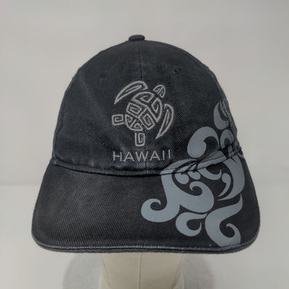 Hawaii Slideback Hat Black One Size Adjustable Embroidered 6 Panel Surfware