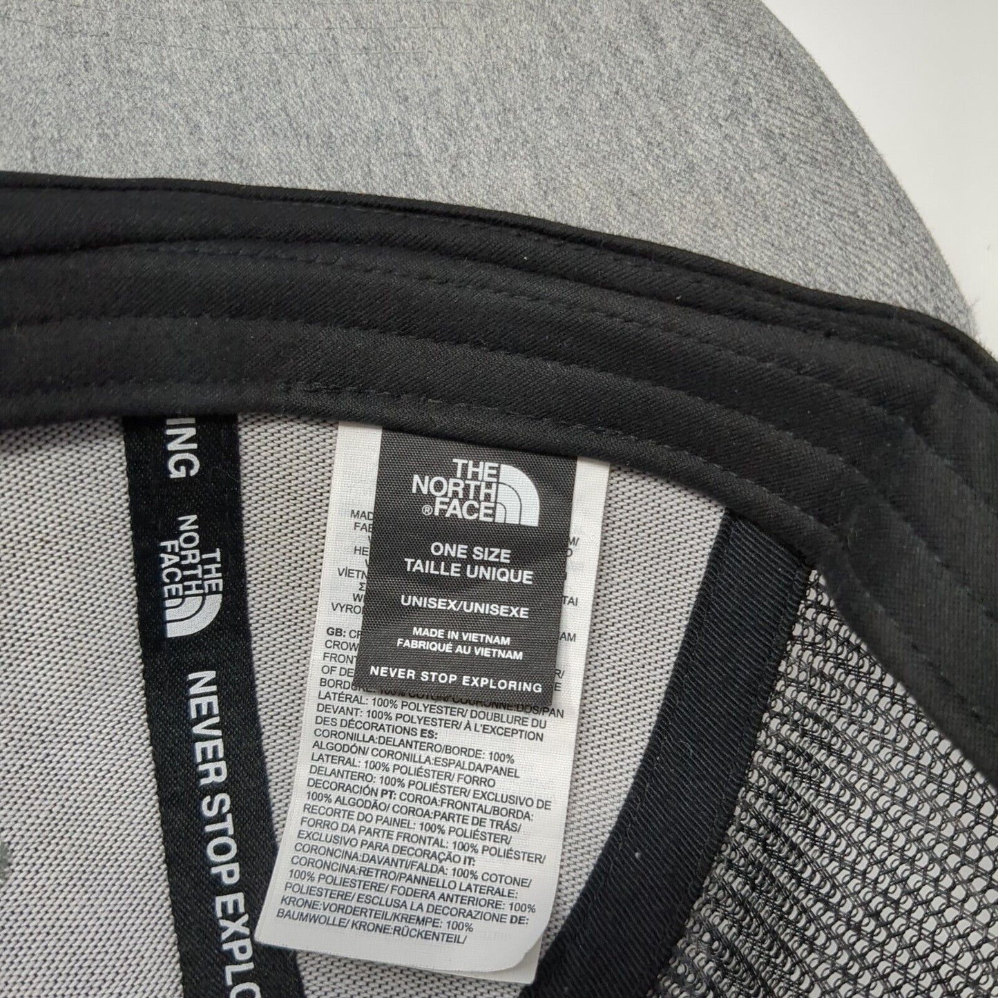 The North Face Bear Snapback Trucker Hat Gray One Size Mesh Back 6 Panel