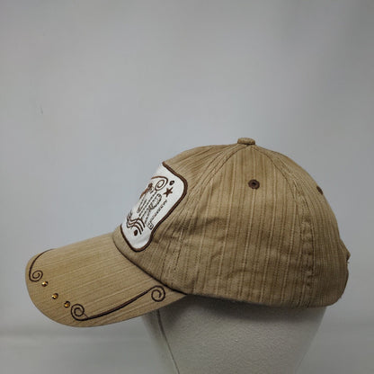 Cowgirl Bling Strapback Hat Tan OSFA Adjustable Vent Holes Western