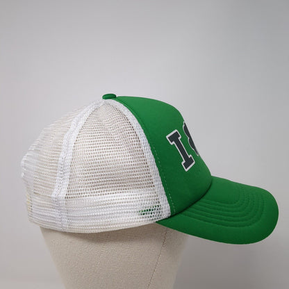 I Love Beer Clover Lucky Snapback Trucker Hat Green One Size Mesh Back