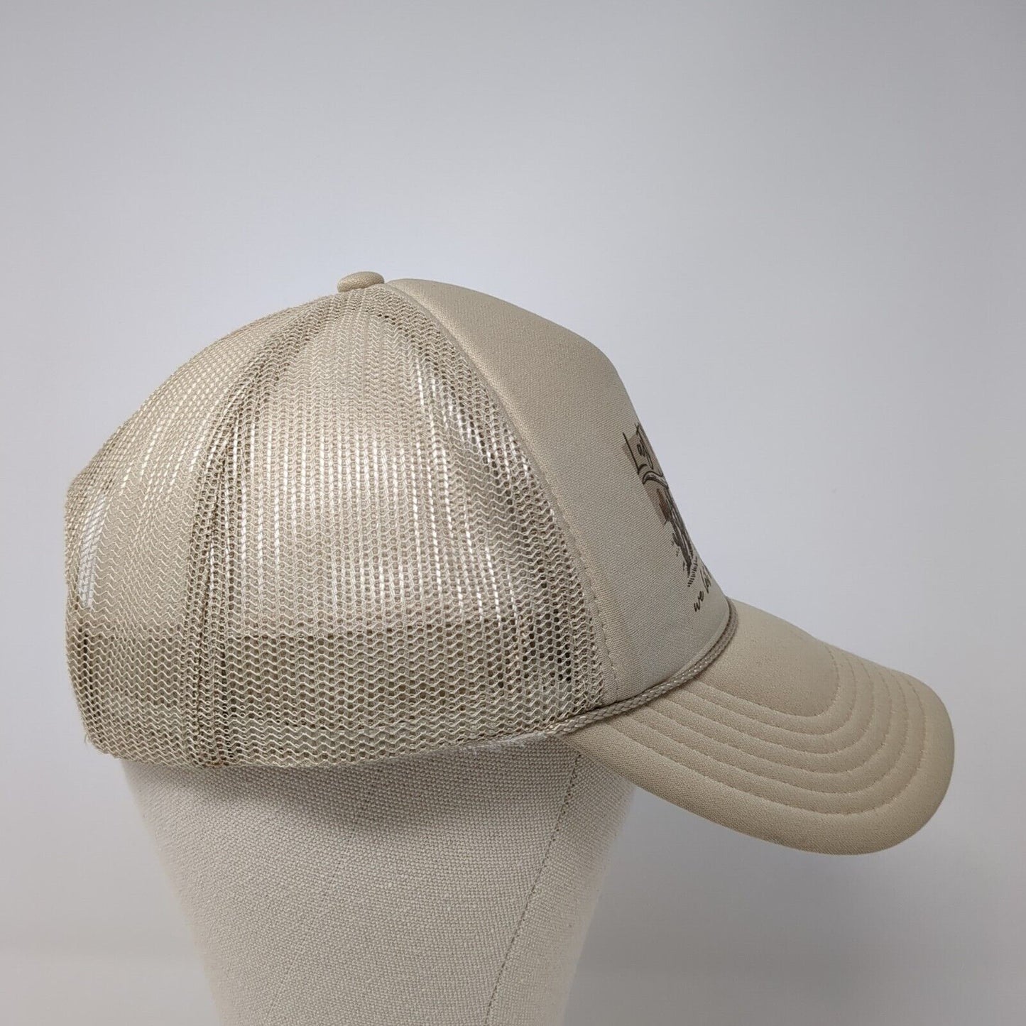 Last Night We Let The Liquor Talk Rope Trucker Hat Tan One Size Otto