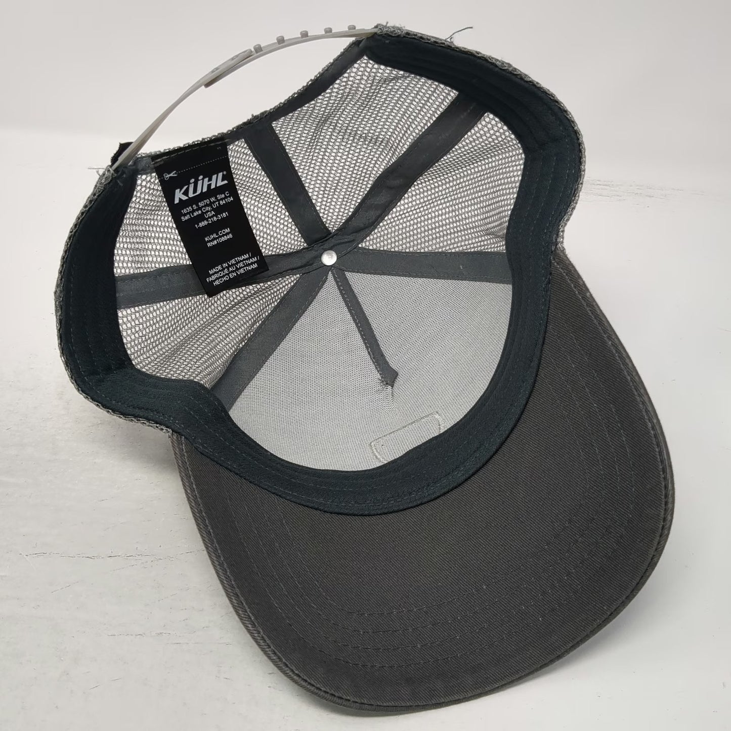 KÜHL Trucker Hat Gray One Size Mesh Back Snapback Mountain Shield Logo Patch