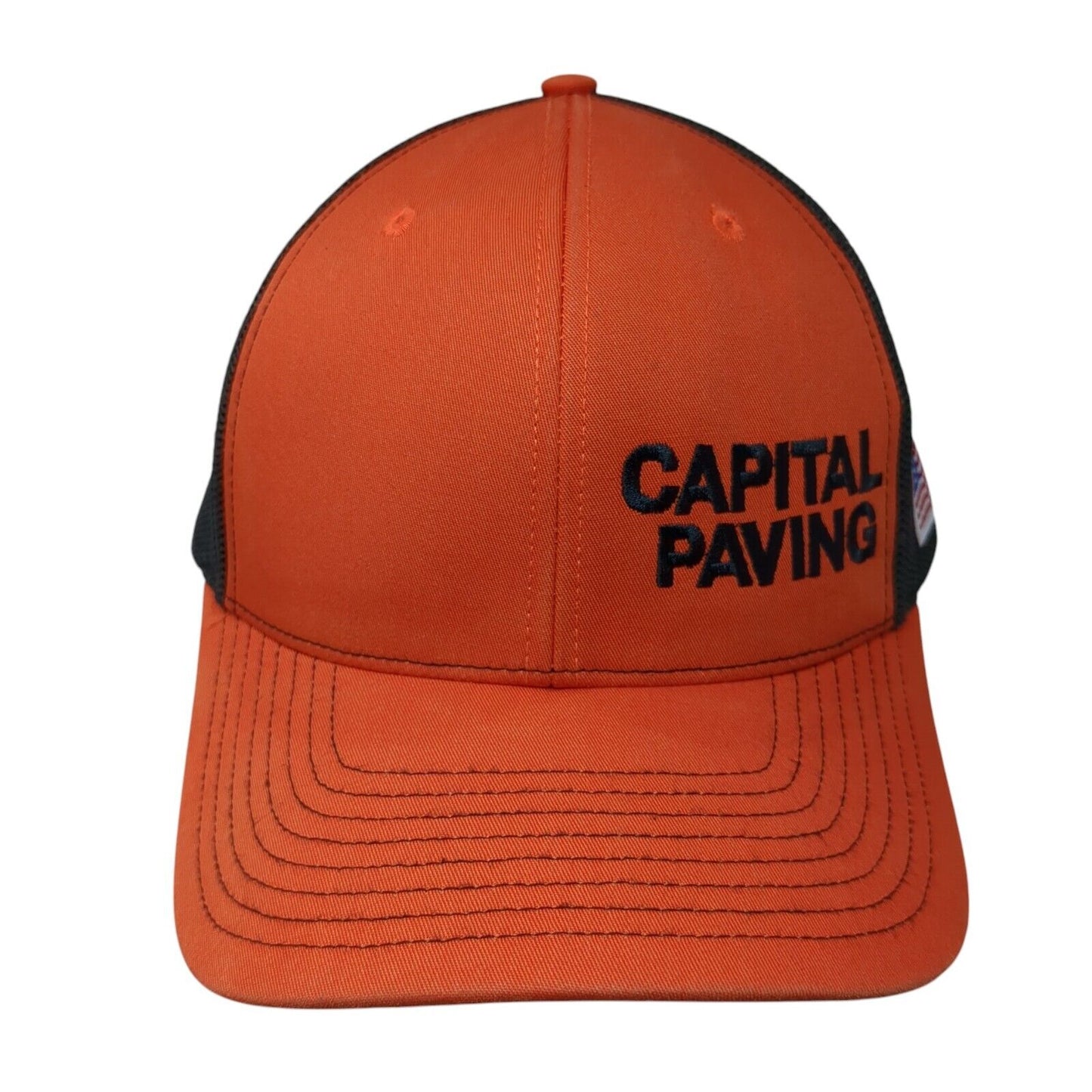 Capital Paving Snapback Trucker Hat Orange OSFA Mesh Back Richardson