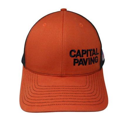 Capital Paving Snapback Trucker Hat Orange OSFA Mesh Back Richardson