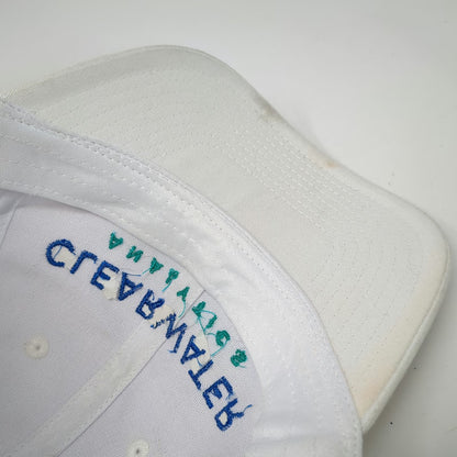 Hit Baseball Cap White OSFM Clearwater Analytics Logo Embroidered Strapback Hat