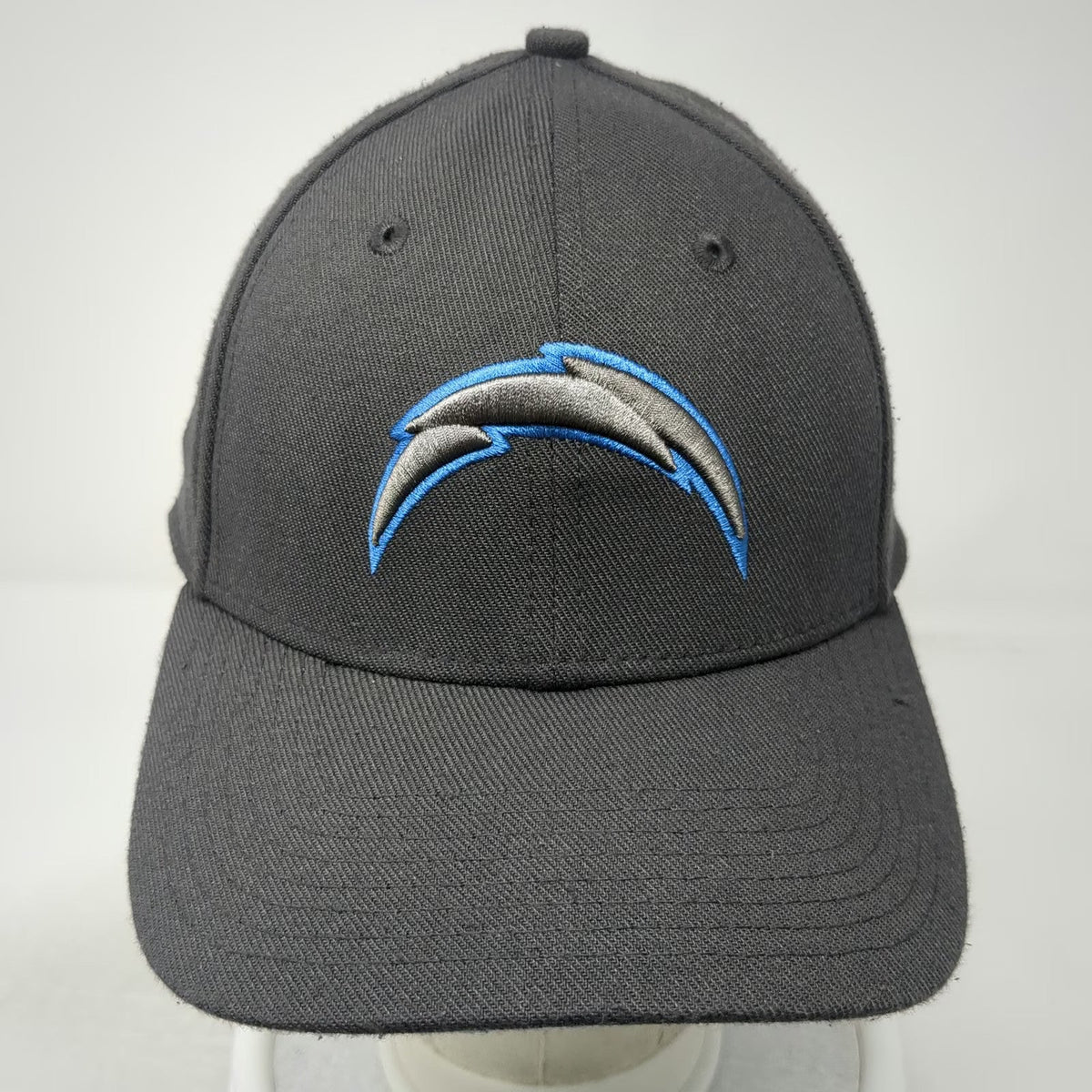 New Era Baseball Cap Gray L Stretch Fit Chargers Bolt Hat Blue Undervisor NFL