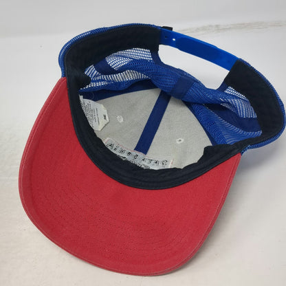 Patagonia Trucker Hat Blue Red White One Size Mesh Back Snapback Mountain Patch