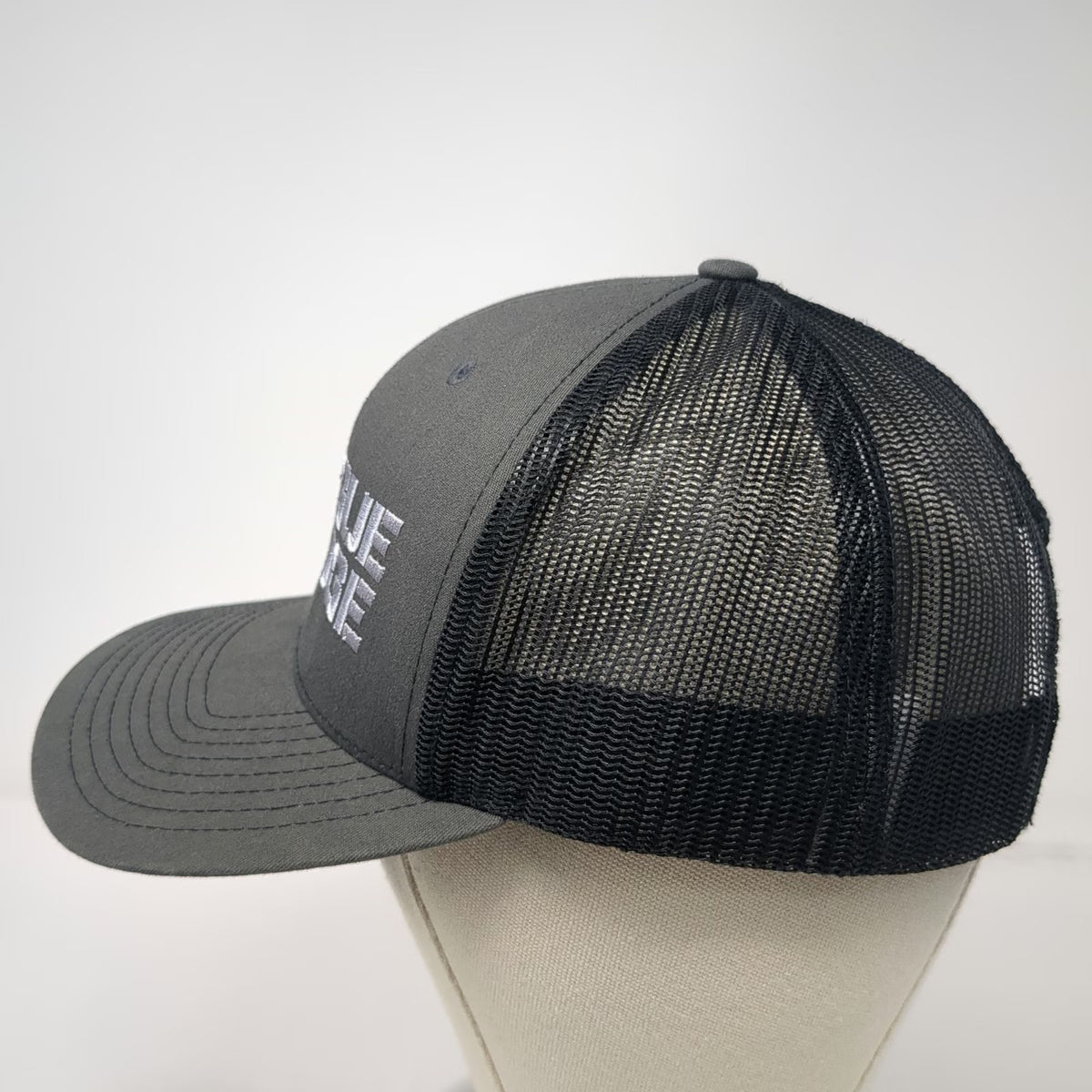 Richardson Trucker Hat Gray One Size Rogue Ridge Logo Mesh Back Snapback Cap