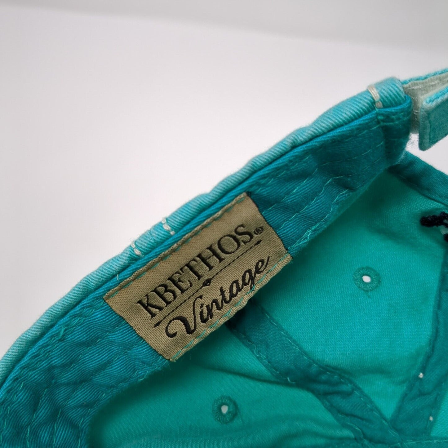 Mom Life Strapback Hat Bluish-Green OS Adjustable Distressed KB Ethos Vintage