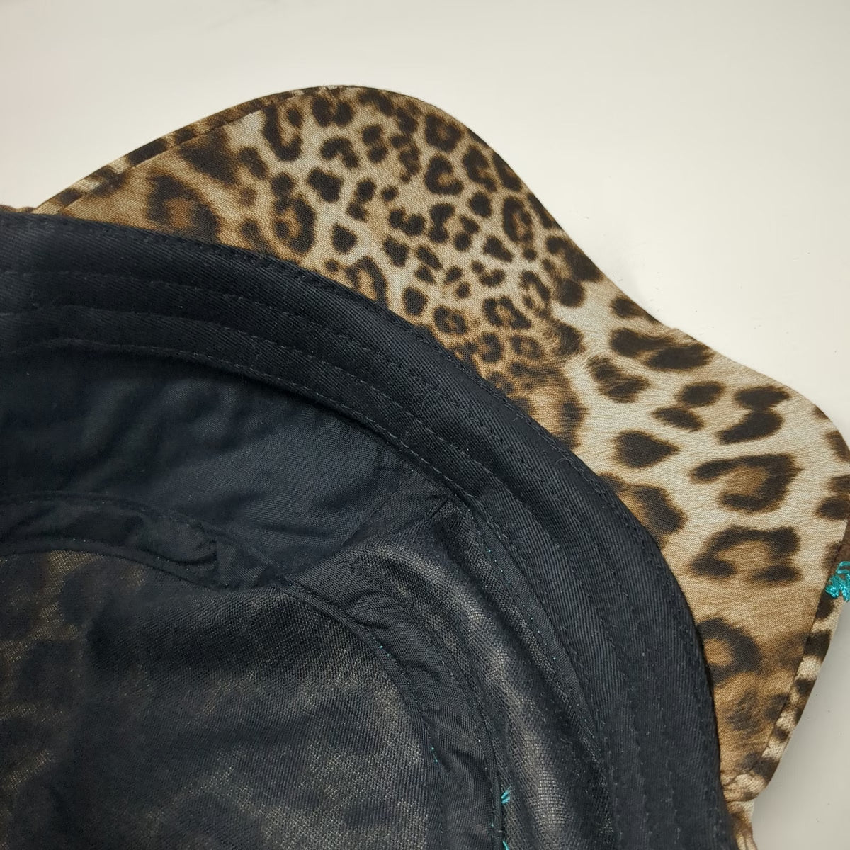 Way West Army Cap Brown One Size Leopard Print Stud Rhinestone Contrast Hat