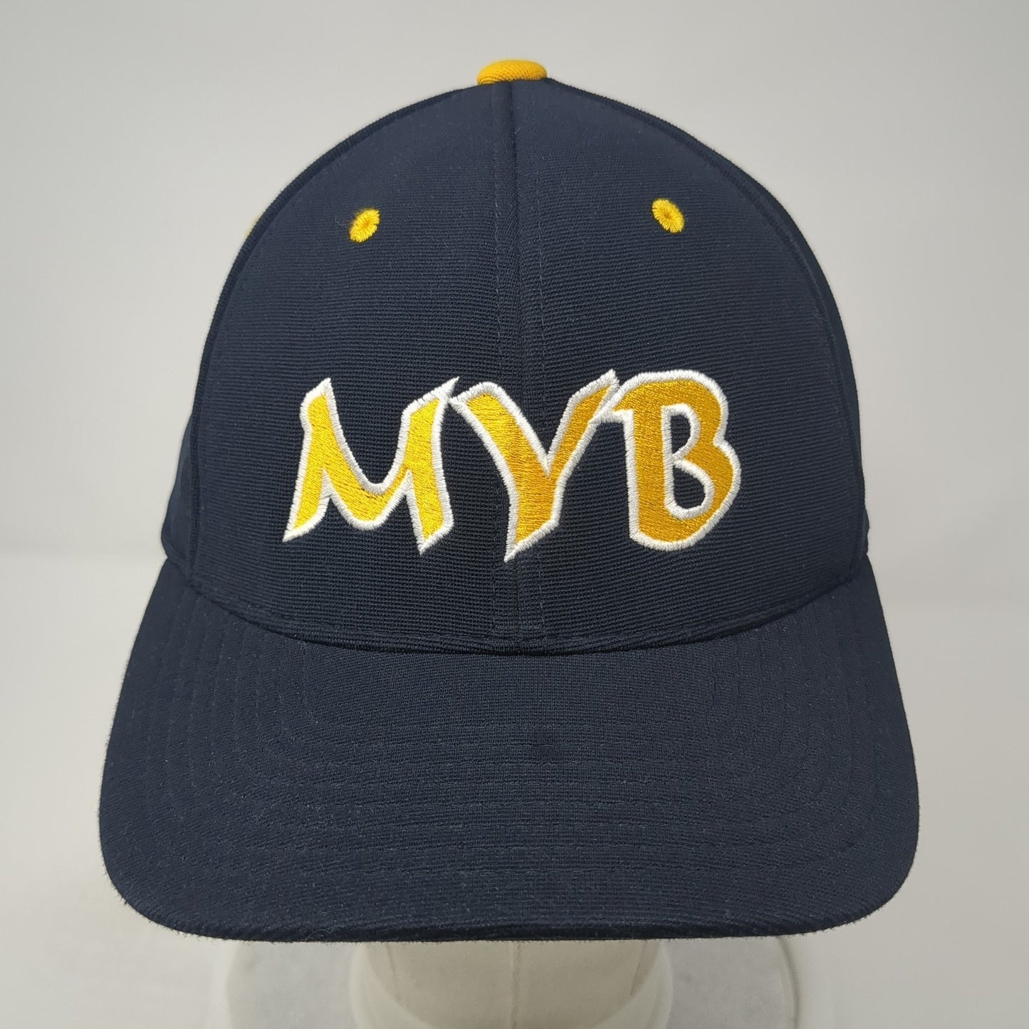 MYB Fitted Baseball Cap Blue 7 3/8 Embroidered 6 Panel 498F Pacific Headwear