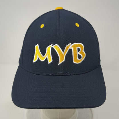 MYB Fitted Baseball Cap Blue 7 3/8 Embroidered 6 Panel 498F Pacific Headwear