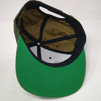 Yupoong Snapback Green Camo One Size BJ'z Cycle Shop Hat Flat Brim Embroidered