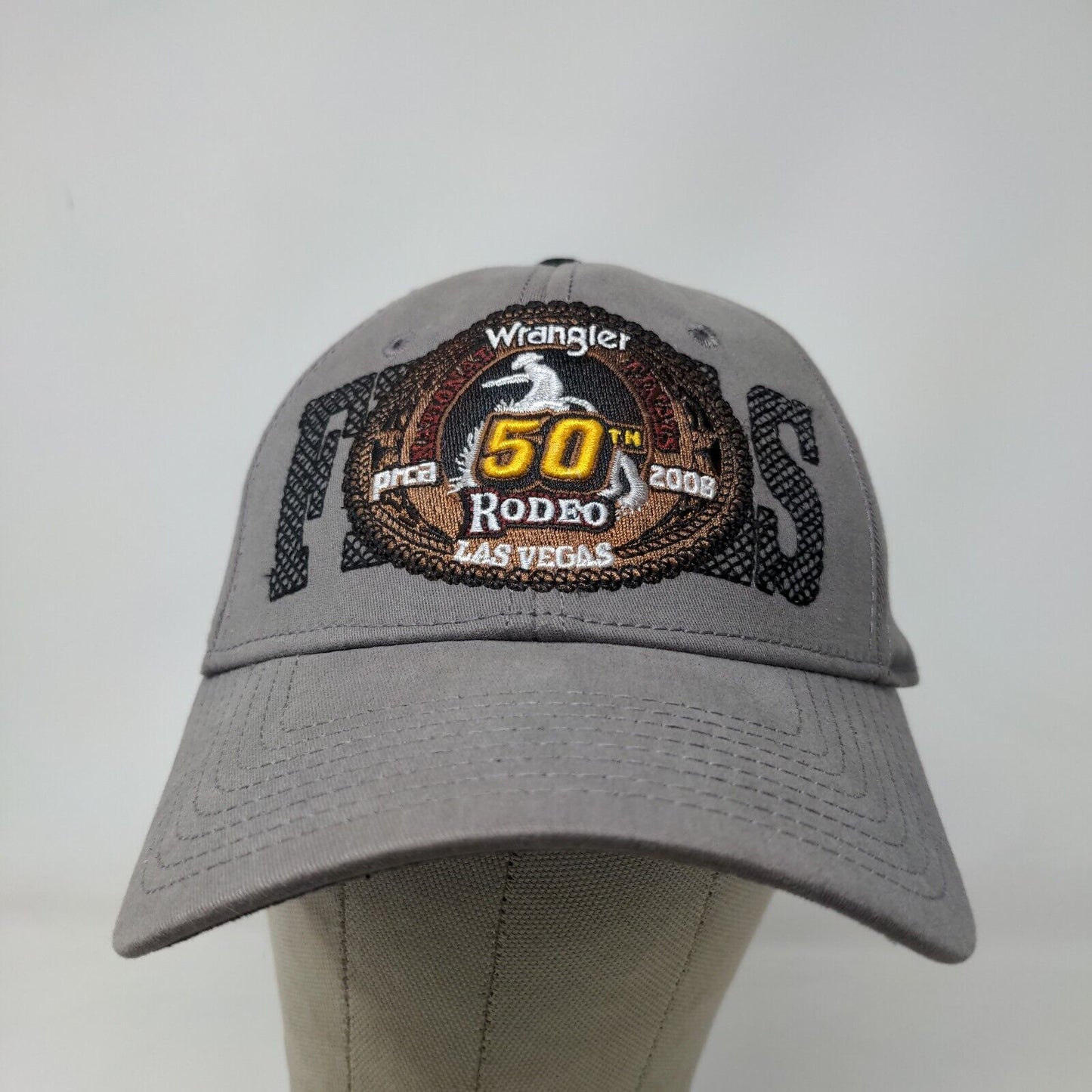 Main Gate Men's Fitted Hat Gray Size OSFM Embroidered Wrangler Rodeo 2008