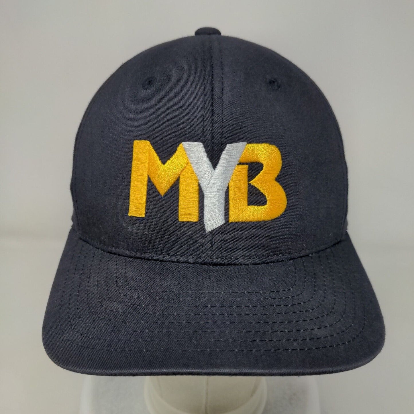 MYB Fitted Hat Blue S/M Embroidered 6 Panel Pro Model Pacific Headwear