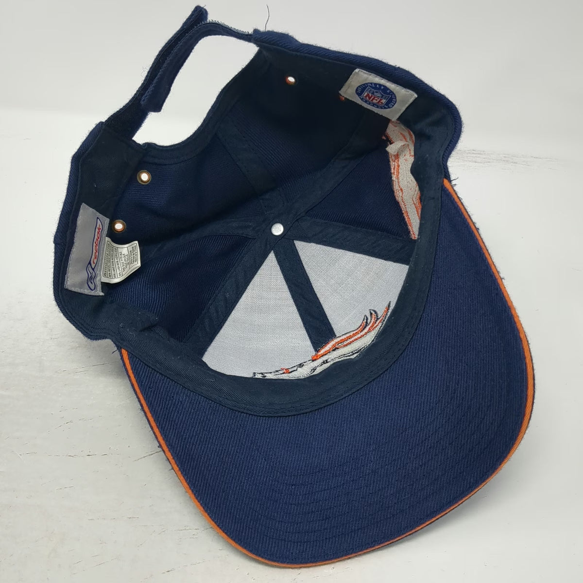 Denver Broncos NFL Reebok Blue Orange White One Size Embroidered Strapback Cap