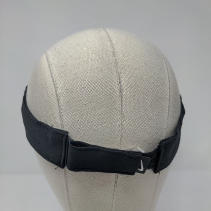 Nike Strapback Sun Visor Hat Black OSFA Adjustable Swoosh Just Do It Dri-Fit