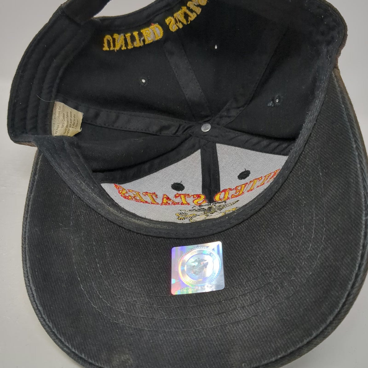 Eagle Crest Baseball Cap Black OSFM United States Marine Corps EGA Emblem Hat