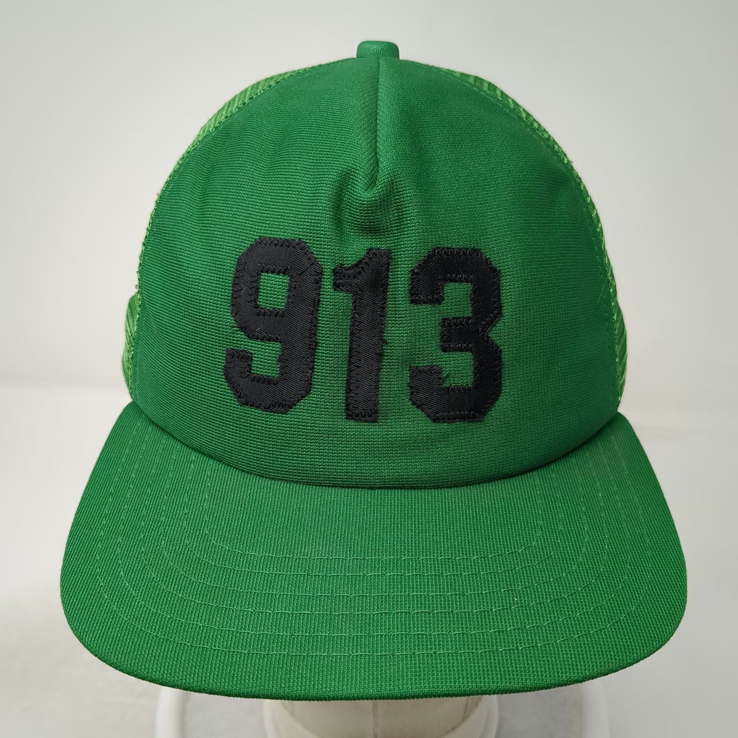 New Era Trucker Hat Green L 913 Number Mesh Snapback USA Made Pro Design hat