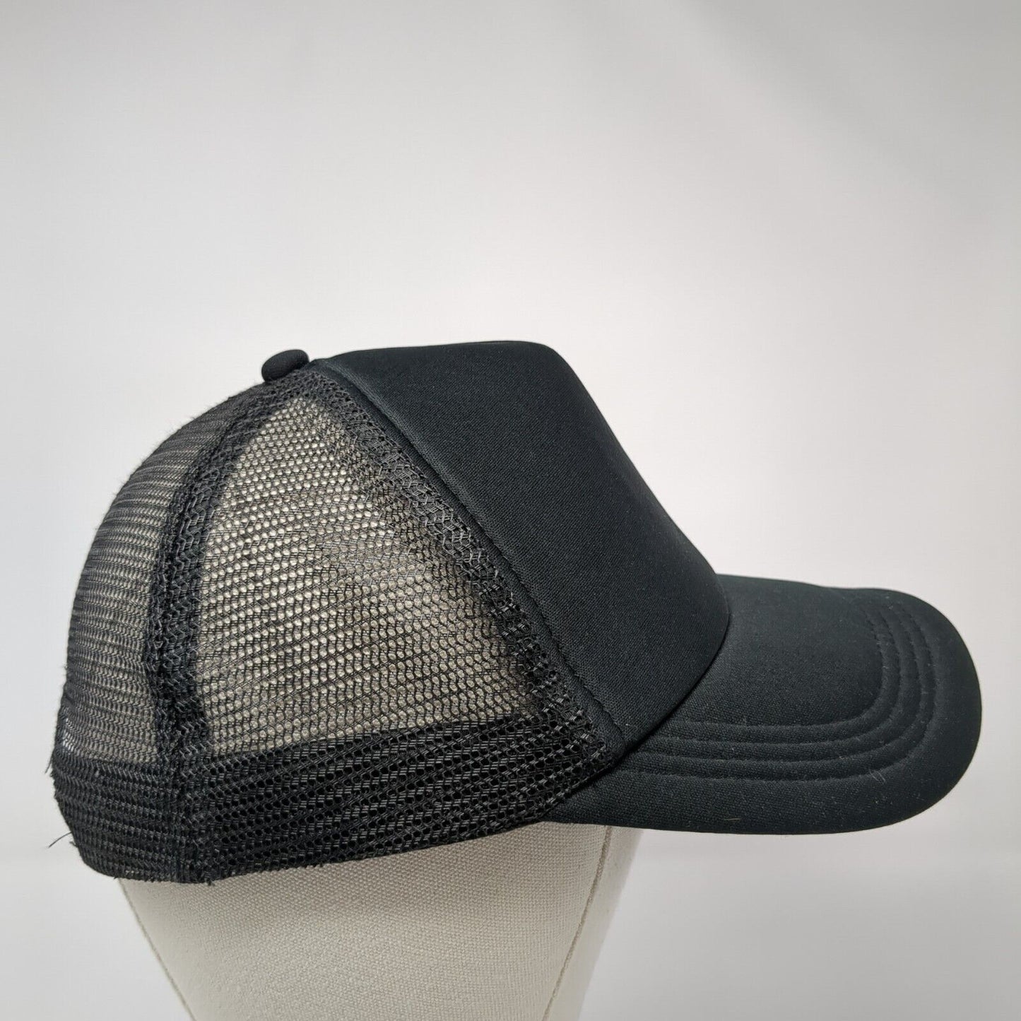 Unbranded Snapback Mesh Back Trucker Hat Black One Size Blank Adjustable