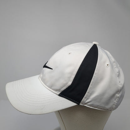 Nike Golf Strapback Hat White One Size Adjustable Swoosh Logo 6 Panel