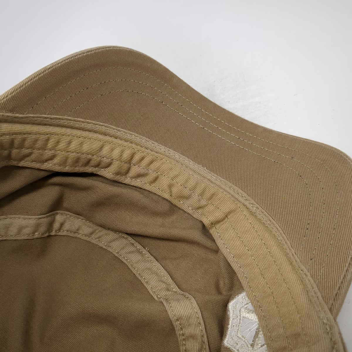 Old Navy Army Cap Brown XL Cotton Side Patch Shield Logo Regiment Military Hat