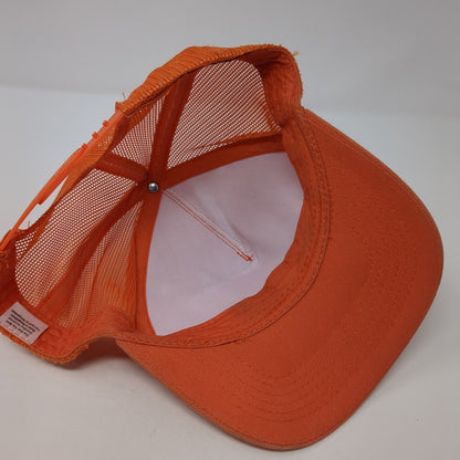 Bass Pro Shops Snapback Trucker Hat Orange OS Adjustable Mesh Back Gone Fishing