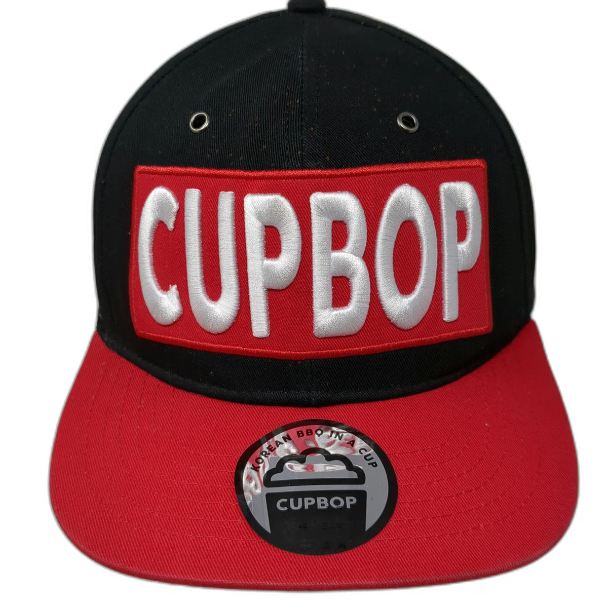 Cupbop Snapback Hat Black Red One Size Korean BBQ Restaurant Shhh Just Eat
