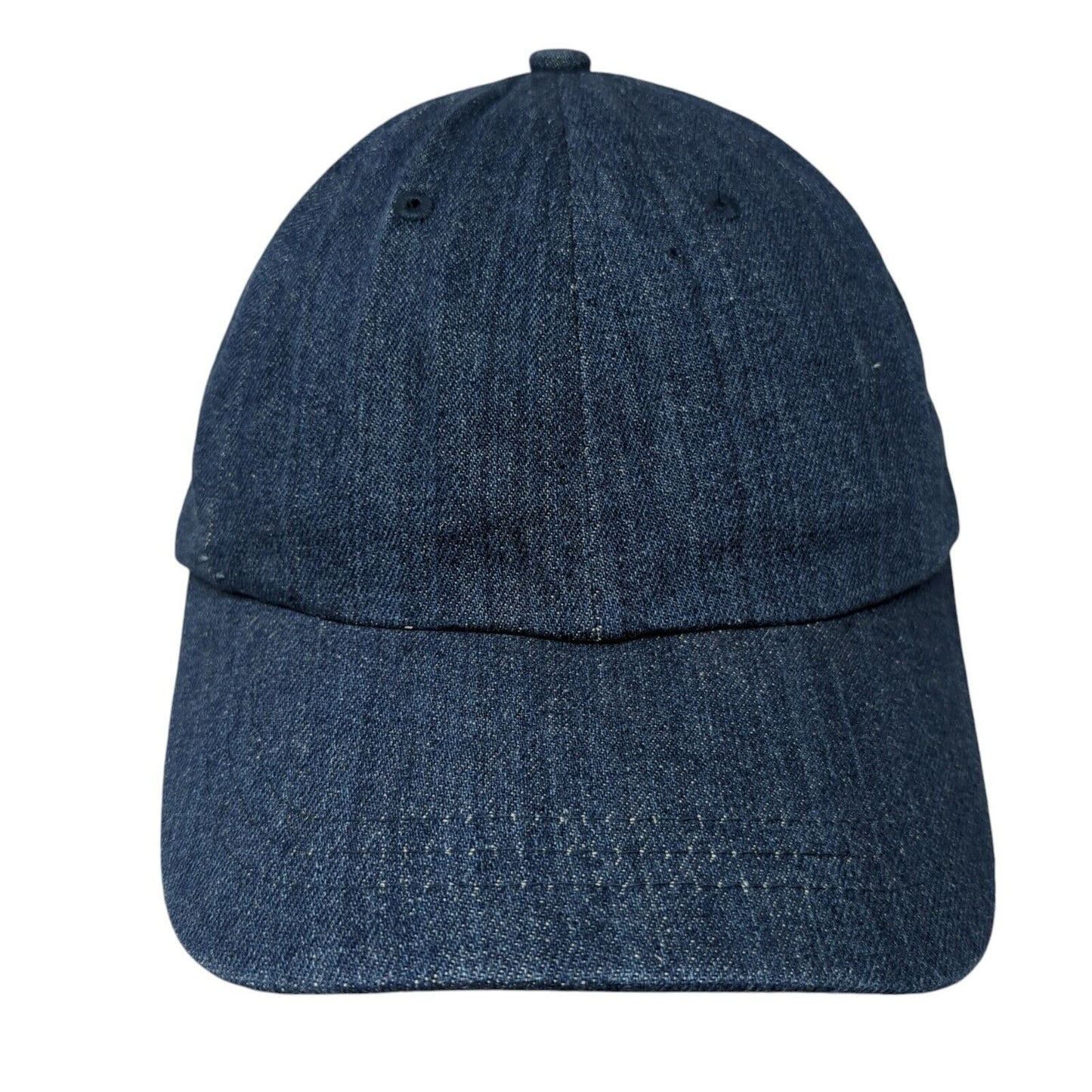 Unbranded Strapback Hat Blue One Size Adjustable Vented Holes 6 Panel Blank