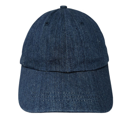 Unbranded Strapback Hat Blue One Size Adjustable Vented Holes 6 Panel Blank