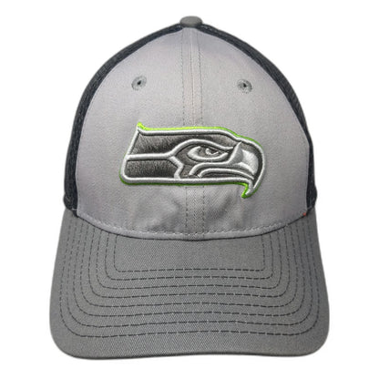 New Era Seattle Seahawks NFL Gray Cap L Mesh Back Stretch Fit 39THIRTY Logo Hat