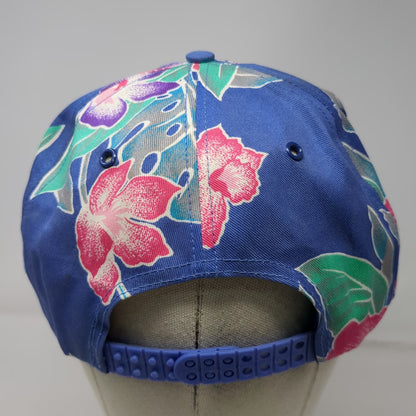 San Sun 5 Panel Blue Floral Tropical Hat One Size Snapback Rope VAMC Aloha Surf