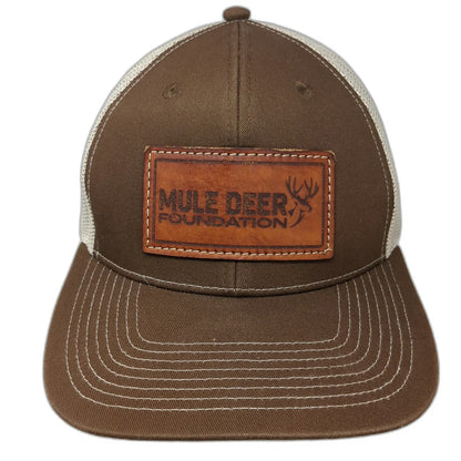 Outdoor Cap Trucker Hat Brown Beige One Size Mule Deer Foundation Volunteer