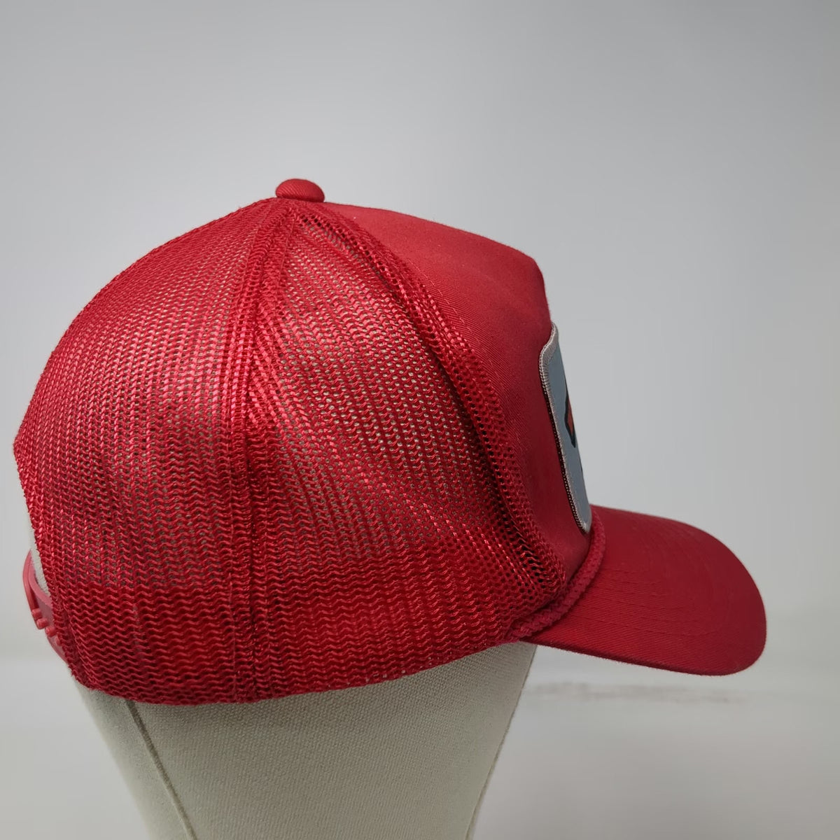 Sportsman Trucker Hat Red One Size Big Service Jensen Utah Mesh Snapback Graphic