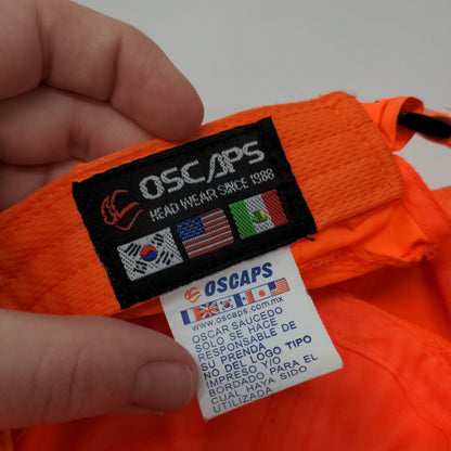 Fish Strapback Hat Orange One Size Adjustable Embroidered Cancun