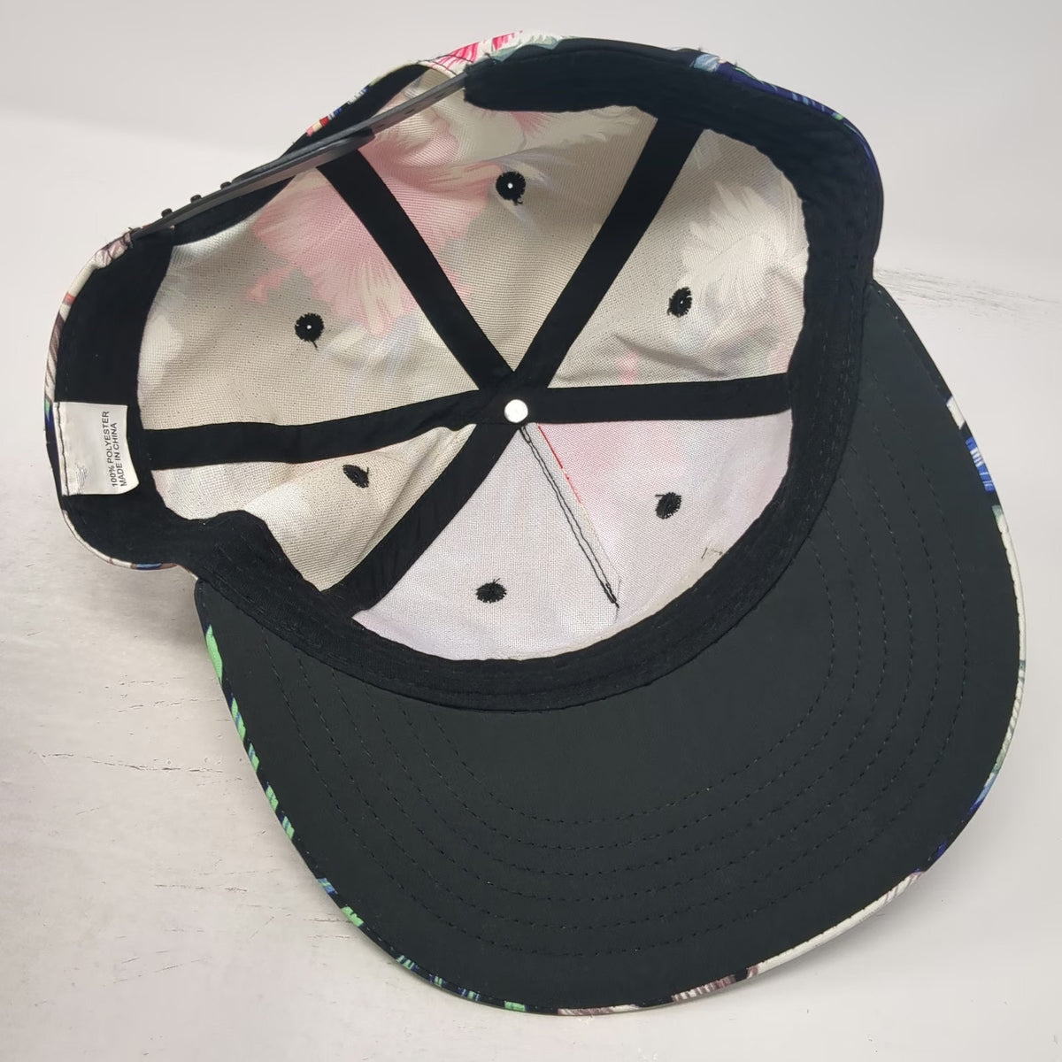Truly Hard Seltzer 5 Panel Black Tropical Floral Snapback One Size Hat Logo