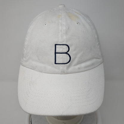 B Counter Slideback Baseball Cap White One Size Adjustable Embroidered 6 Panel