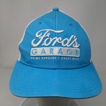 Ford's Garage Prime Burgers | Craft Beers Trucker Hat Blue One Size Mesh Back