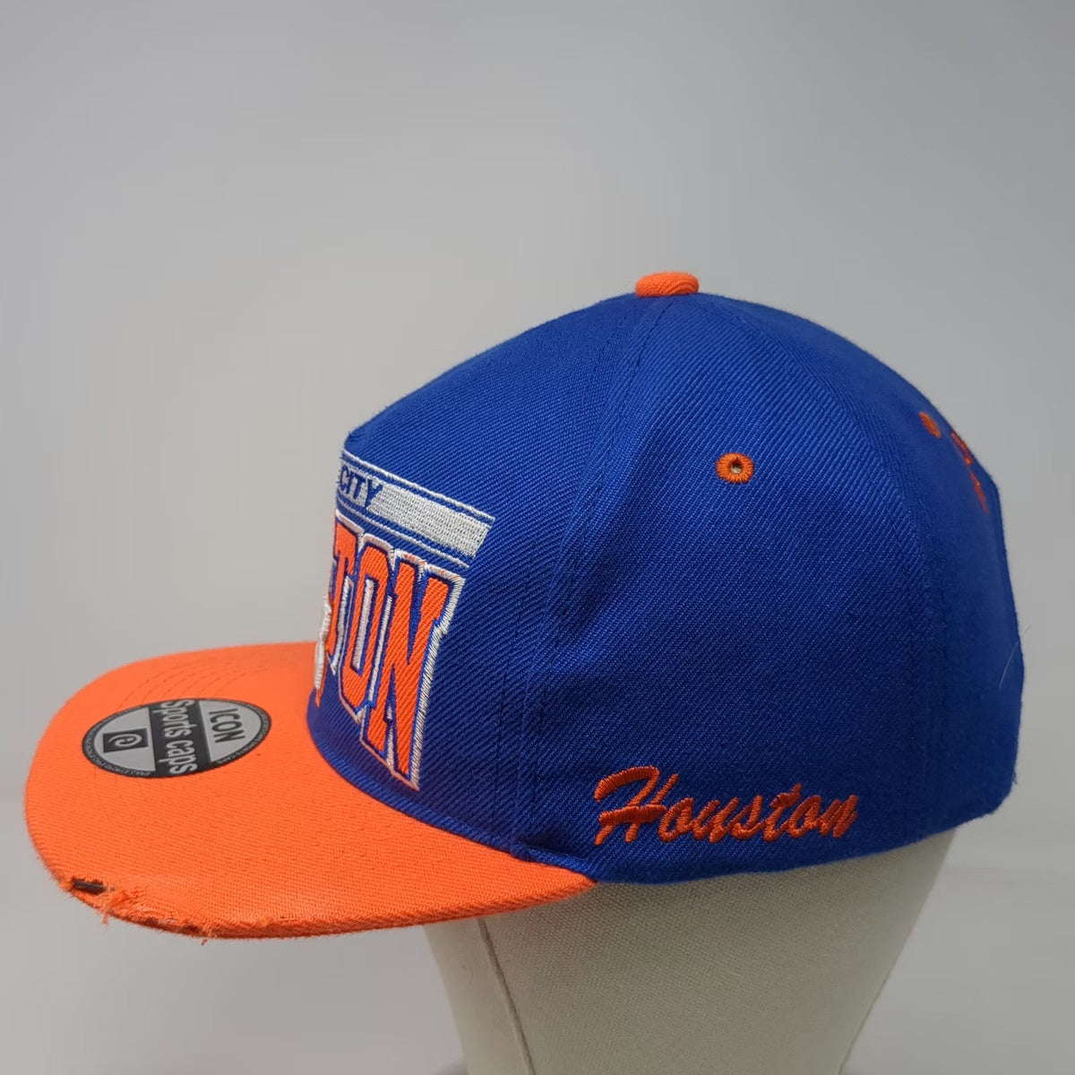 Icon Sports 5 Panel Blue Orange Houston Texas Space City Hat Snapback One Size