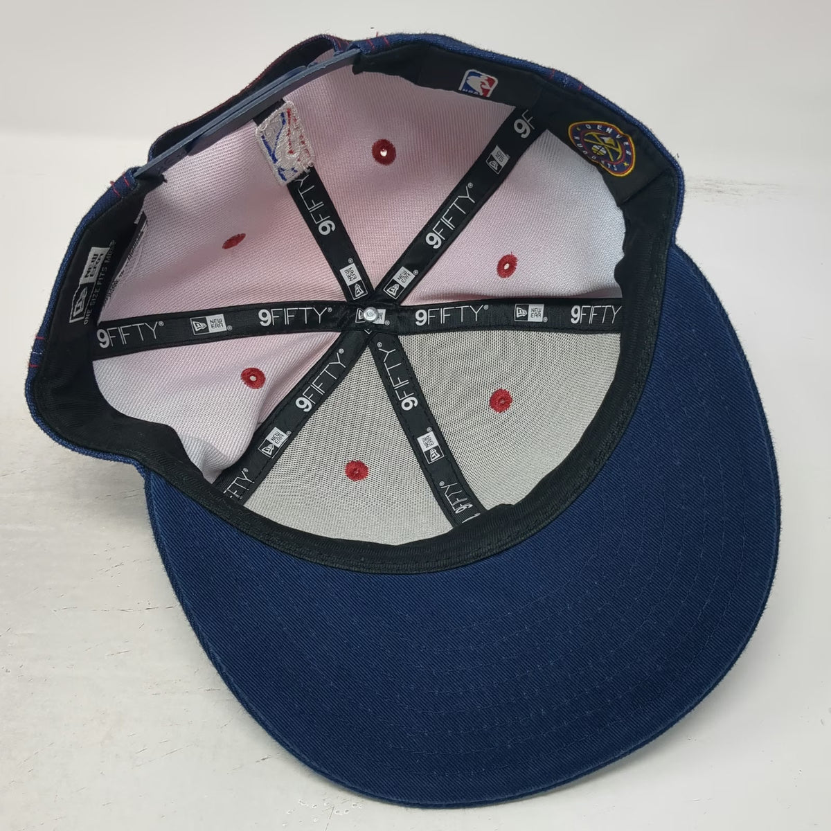 New Era NBA Denver Nuggets Snapback Hat Blue Red OSFM Gradient Flat Brim OSFM