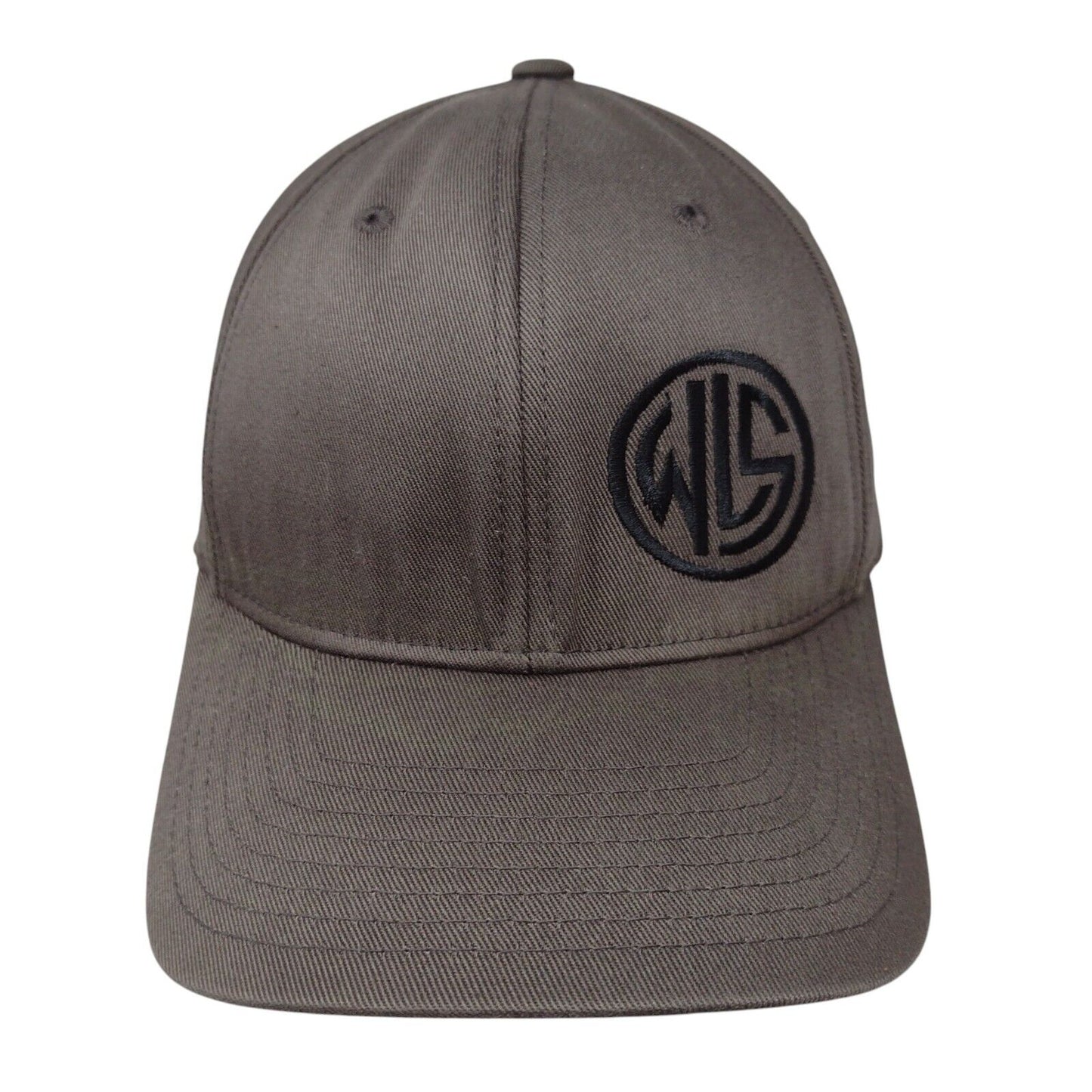 WLS Embroidered Fitted Hat Gray Large-XL Solid Flexfit Yupoong