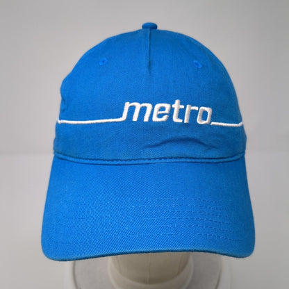 Metro Slideback Hat Blue One Size Adjustable Embroidered Vent Holes