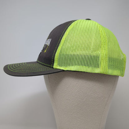 Richardson Trucker Hat Gray One Size Dynamite Arena Bull Logo Yellow Mesh Back